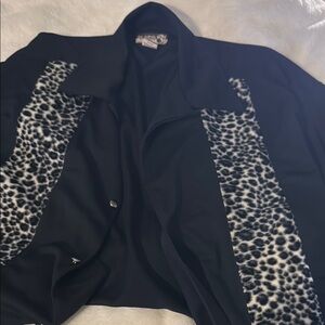 Stylish Black Jacket with Animal Print Accents